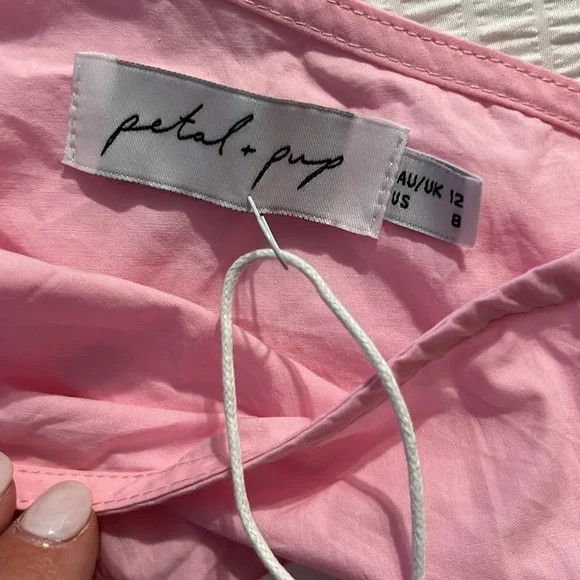 NWT Petal & Pup Averie Dress. pink and orange. Size 8 US. One shoulder & cutout - Picture 4 of 5